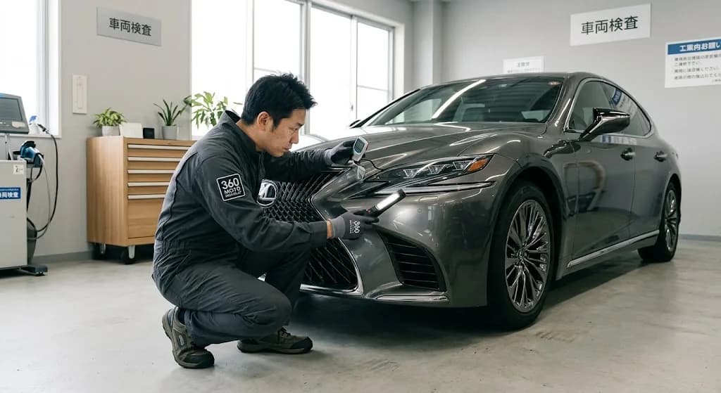 360 Moto technician inspecting a vehicle in Japan