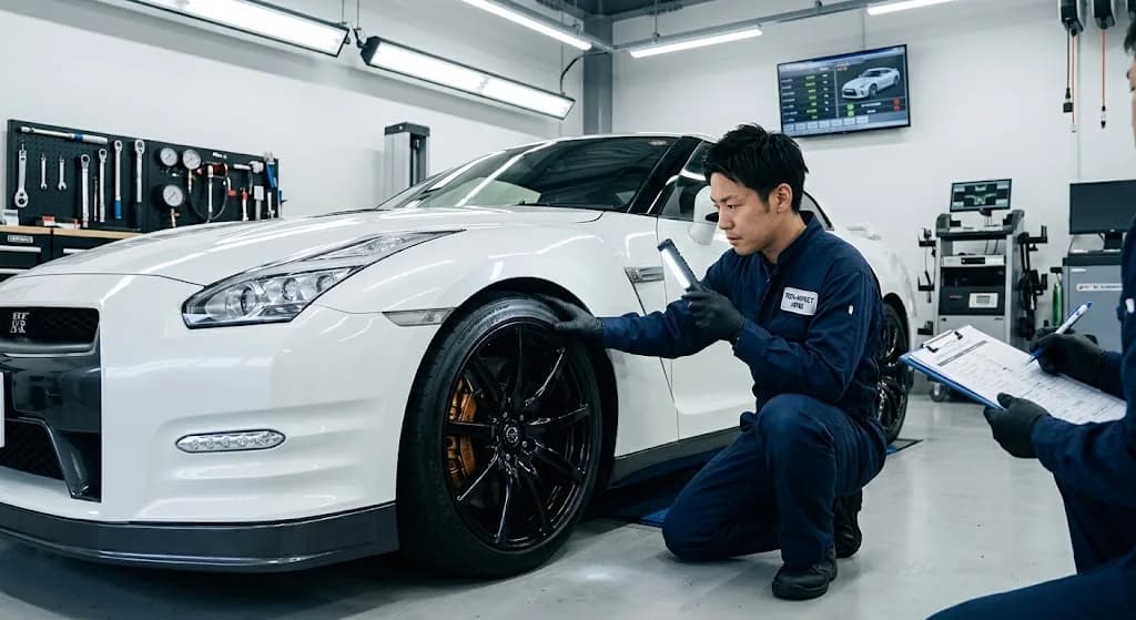 360 Moto technician inspecting a Japanese vehicle