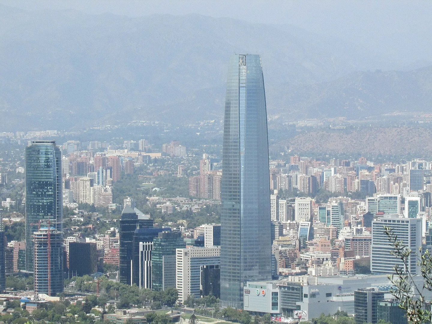 Santiago skyline and the Andes in Chile