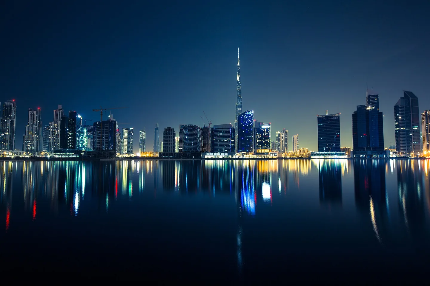 Dubai skyline in the United Arab Emirates