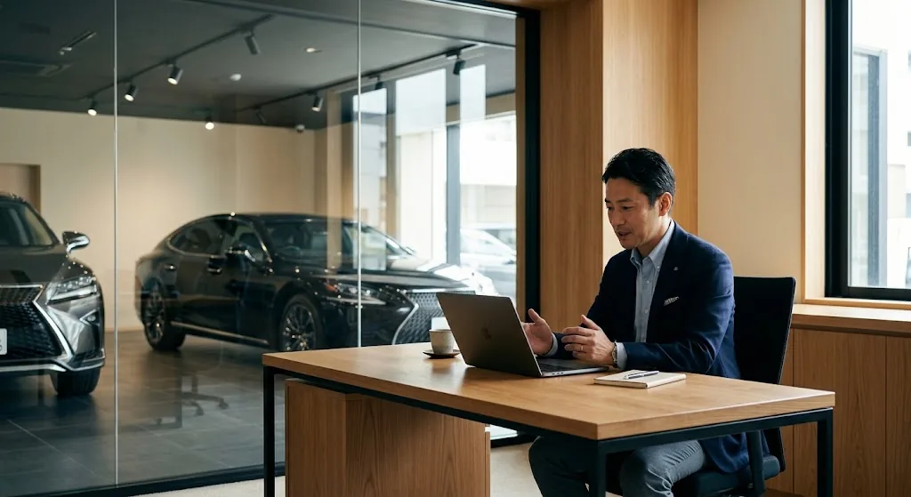 360 Moto buying specialist hosting an online meeting