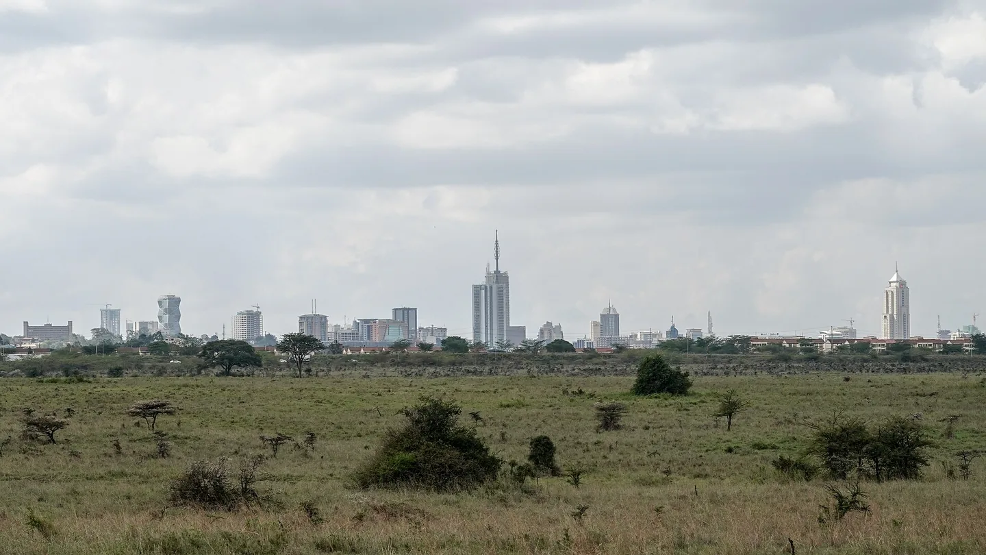 Nairobi skyline across the Kenyan savannah