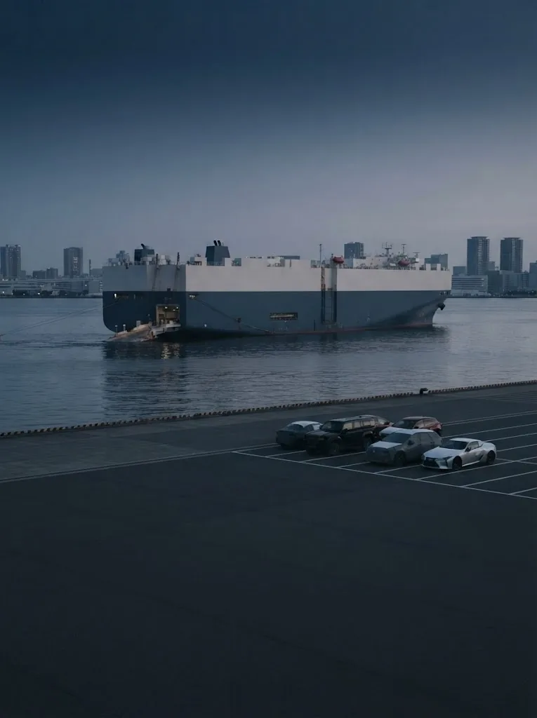 International destination skyline representing worldwide vehicle delivery